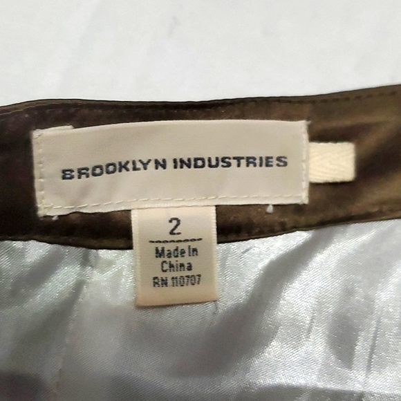 Brooklyn Industries Retro 90s Brown Abstract Flare Evening Event Silk Midi Dress - Picture 9 of 11